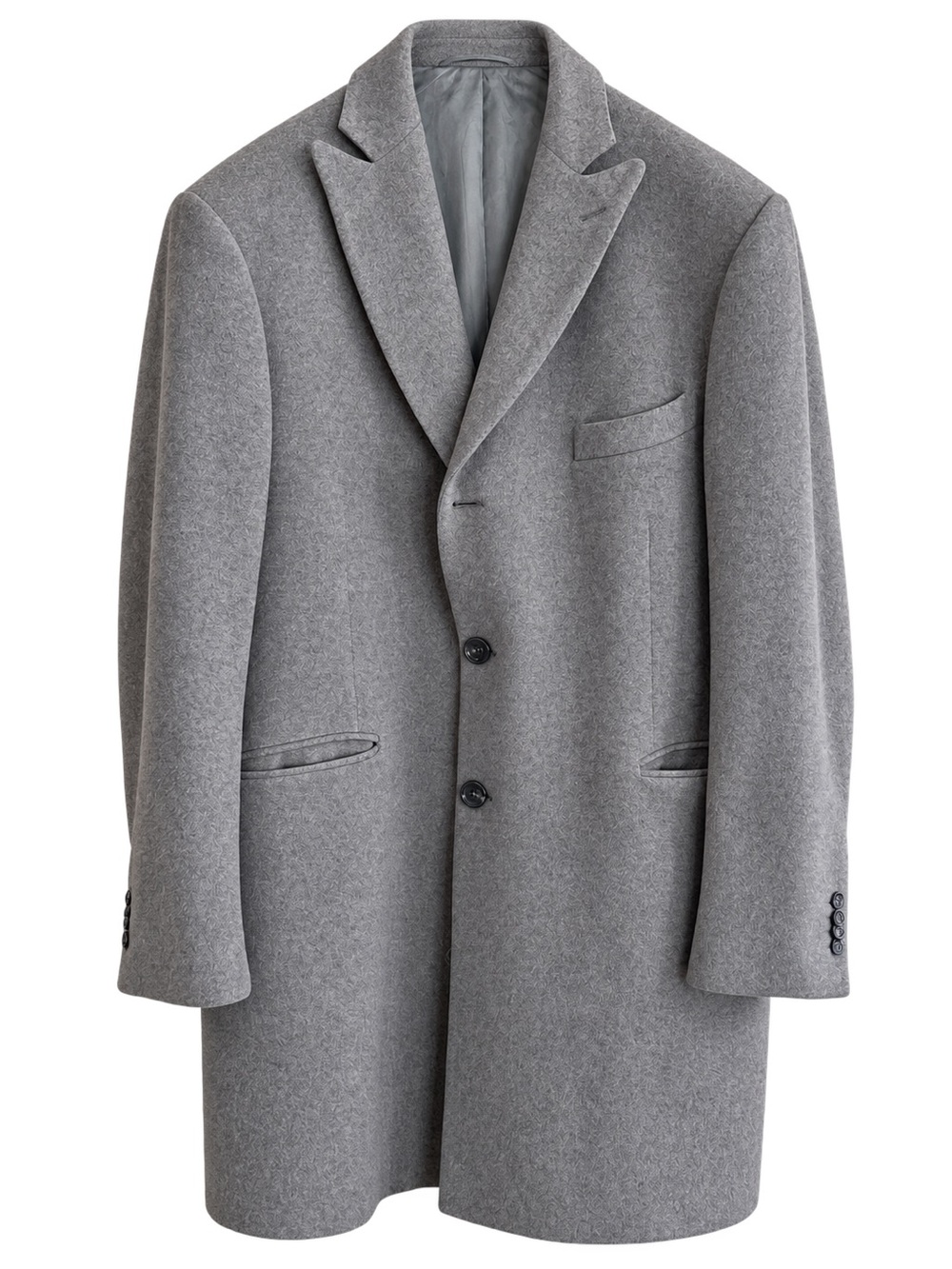 Men's Gray Cashmere Blend Overcoat Size Large
